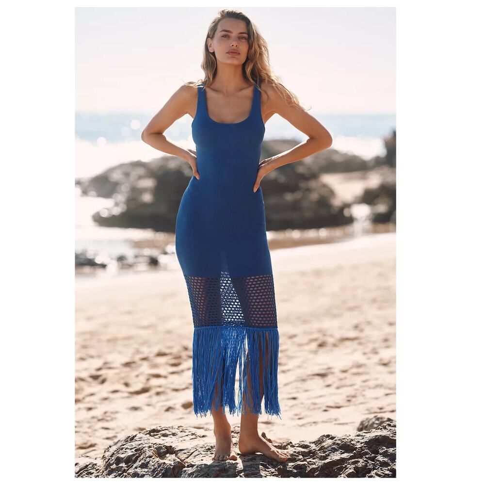 NEW PQ SWIM Claudia Fringe Cover-Up Dress Size XS/S